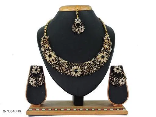 Latest Jewellery Set for Women (Yellow, Free Size)