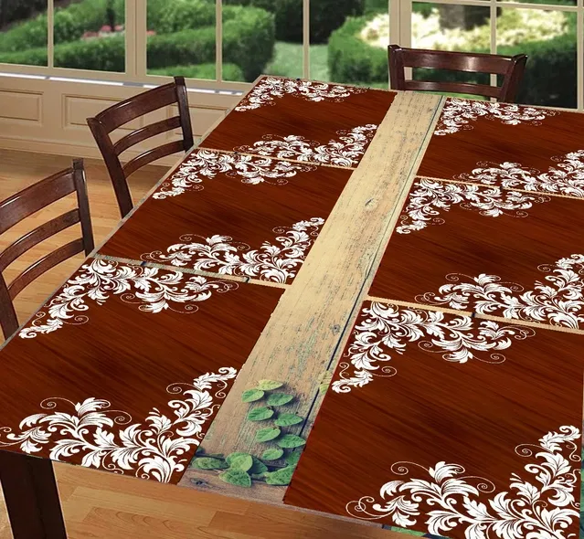 PVC Printed Dining Table Placemats (Multicolor, 30x45 cm) (Pack of 6)