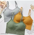 Cotton Blend Bra for Women, Multicolour, Pack of 3 