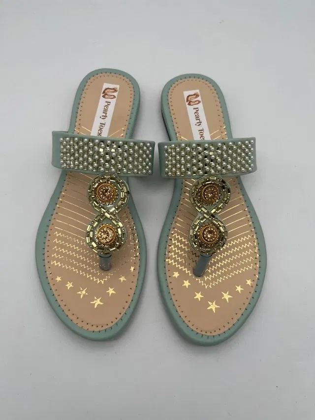 Flats for Women (Gold & Grey, 7)