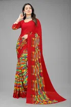Georgette Printed Saree for Women 