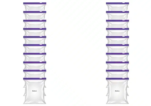 Ziplock Food Storage Pouch for Fridge (Pack of 20, 9x10 Inches) (Purple)