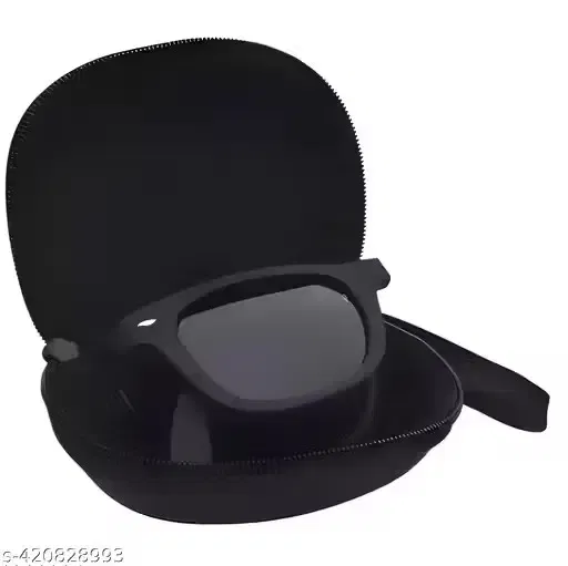 Wayfarer Blue Lens Sunglasses for Men (Black, Free Size)