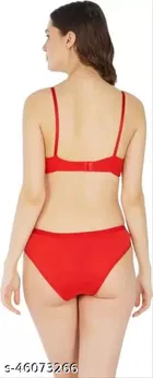 Cotton Blend Solid Lingerie Set for Women 