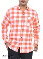 Cotton Blend Checked Shirt for Men, Multicolor 