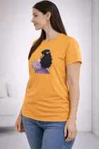 Cotton Blend Printed T-shirt for Men, Mustard 
