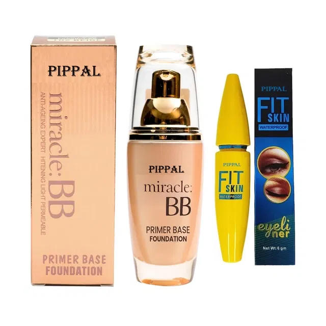 Pippal Mirecle B.B. Primer Base Foundation (60 ml) with Eyeliner (6 ml) (Set of 2)