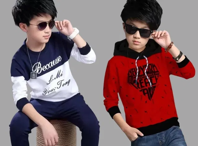 Cotton Blend Printed T-Shirts for Boys (Multicolor, 15-16 Years) (Pack of 2)
