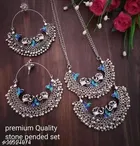 Firozi Blue Mayur Kundan Set