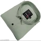 Cotton Blend Solid Shirt for Men, Light Green 