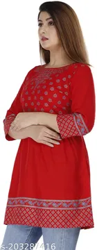 Viscose Rayon Embellished Kurti for Women 