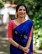 Litchi Silk Zari Woven Saree for Women, Blue 