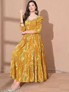 Viscose Rayon Kurti for Women, Yellow 