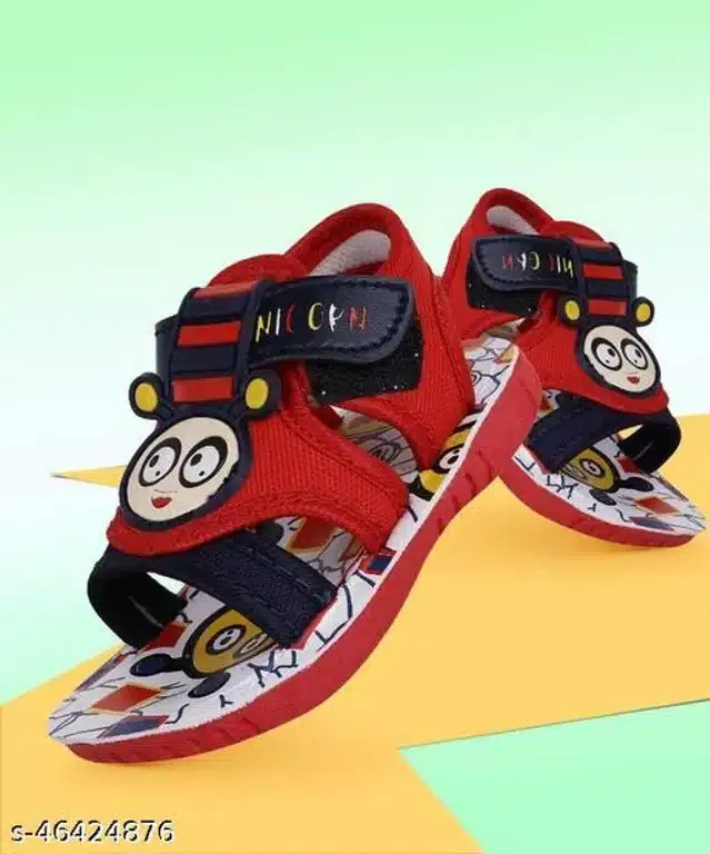 Velcro Sandals for Kids (Red & Navy Blue, 18-21 Months)
