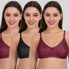 Cotton Bra for Women, Multicolour, Pack of 3 