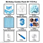 Mickey Mouse Theme 3rd Happy Birthday Decoration Items For Girls, Multicolor, Pack of 112