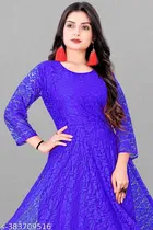 Net Kurti for Women,  Blue  
