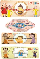Kids Rubber Cartoon Character Rakhi, Pack of 4 
