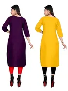 Crepe Solid Kurtis for Women 