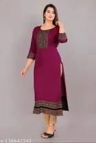 Rayon Embroidered Kurti for Women 