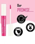 Ronzille Matte Liquid Lipstick with Lip Gloss, Pink Edition [Pack of 4]