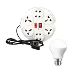 Combo of 8 Socket Extension Board With Fuse & IndicatorÂ (White) & LED Bulb (10 W, White)