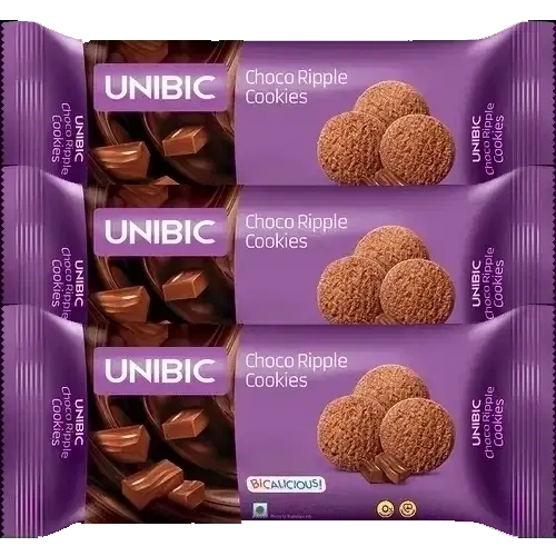 यूनिबिक चोको रिपल कुकीज़ 3X50 g (सेट ऑफ़ 3)