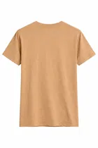 Printed Polyester T-Shirts for Mens ,Beige 