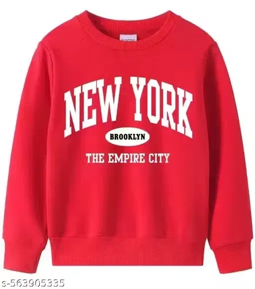 Light Fleece Printed Sweatshirt for Boys (Red, 2- 4 Years)