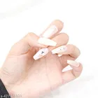 Kamz's Fake Nails Nail Extension Kit - Quick Fix Press On Nails, Aesthetic Acrylic Stick on Nails, Reusable, 12pcs Nails Set for Girls & Kids