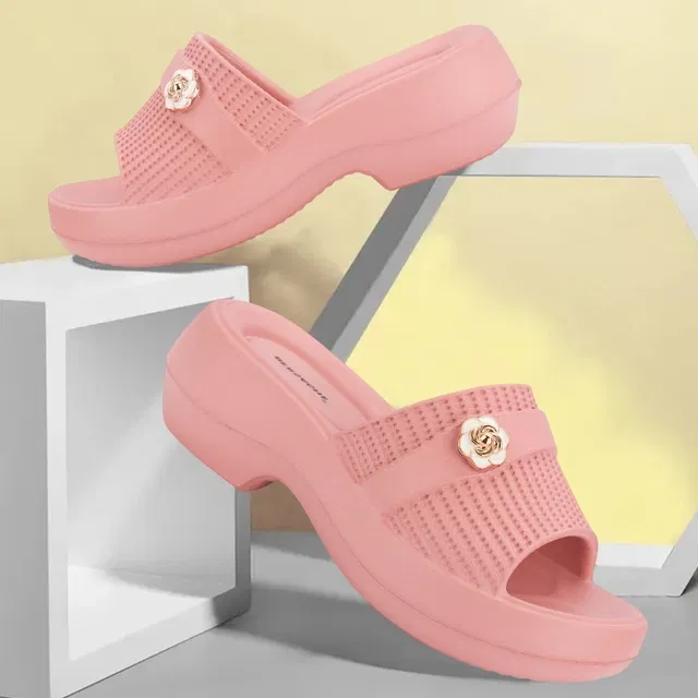 Solid Wedges for Women (Pink, 5)