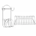 Oc9 स्टेनलेस स्टील चकला बेलन स्टैंड विद हुक & प्लेट स्टैंड फॉर किचन