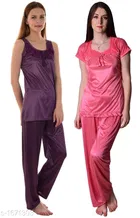Satin Nightsuit Set for Women 