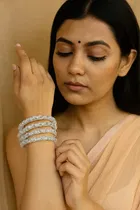 Metal Silver Plated Bangles for Women 