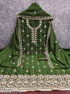 Vichitra Silk Punjabi/All Over Suits Semi-Stitched Suits 