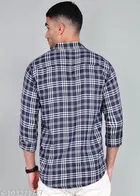 Cotton Blend Printed Shirt for Men, Blue 