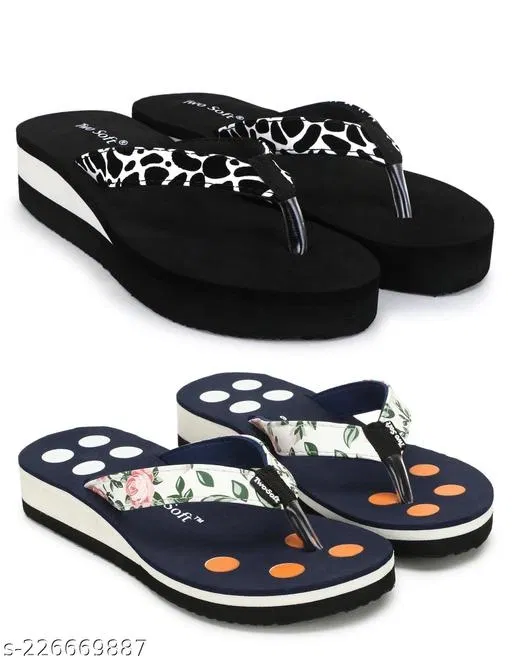 EVA Flip-flops for Women (Multicolor, 4) Pack of 2