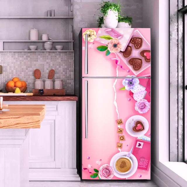 Vinyl Wallpaper Sticker for Fridge Door (Multicolor, 60x160 cm)