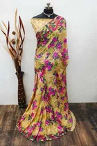 Kanooda Prints Georgette Women Saree With Un-stitched Blouse 