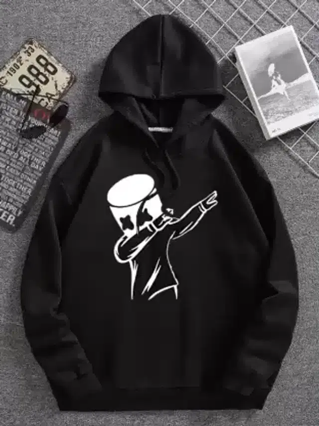 Full Sleeves Hooded T-Shirt for Men (Black, L)