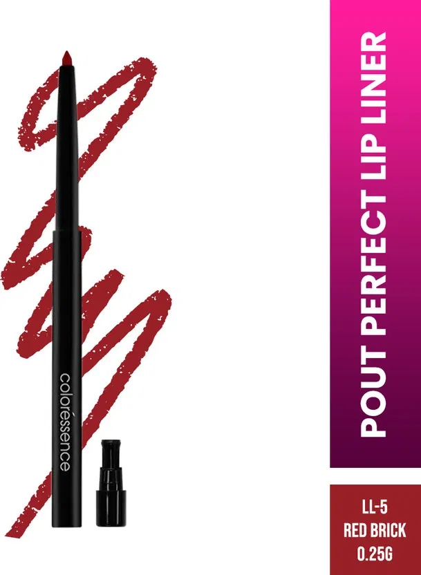 Coloressence Lip Liner Pencil Long Lasting Pigmented Definer Waterproof Formula (Red Brick) Pack Of 1