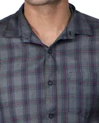 Cotton Blend Full Sleeves Chequered Shirt for Men 