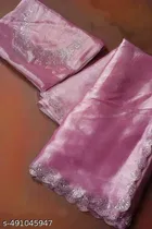 Jimmy Choo Embellished Saree For Women, Pink