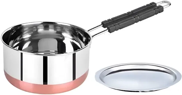 Leroyal Copper Bottom Sauce Pan 16 cm  with Steel Lid(Pack Of 1)