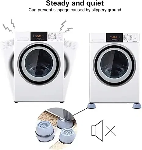 Rubber Anti Vibration Washing Machine Pads (Grey, Pack of 4)