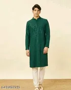 High-Low Mandarin Neck Kurta for Men 