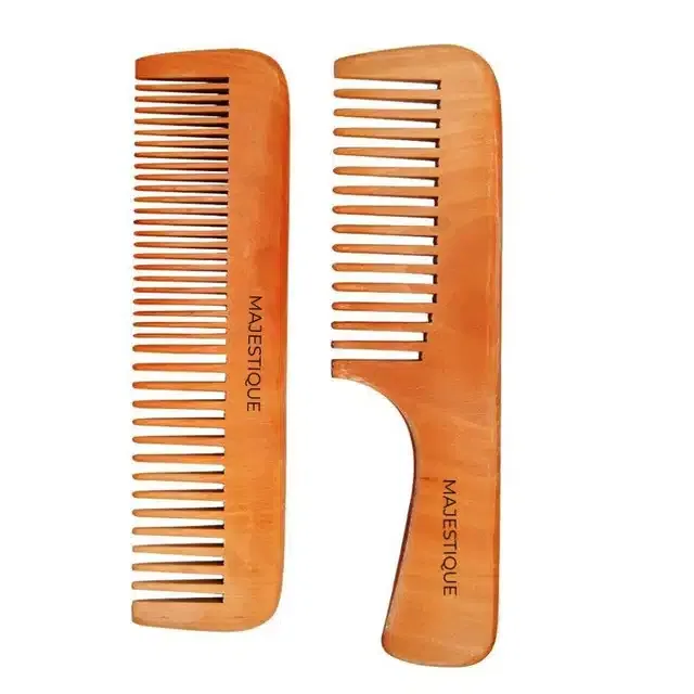Majestique. Wooden Hair Comb for Women (Combo of 2) (B-54)