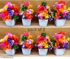 Plastic Artificial Flowers, Multioclor, Pack of 6