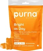Purna Gummies Vitamin C Orange & Zinc for Adults & Kids, Immunity Boost, Skincare, Veg Gummy (30 No) Pack of 1