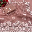 Organza Embroidered Saree for Women 